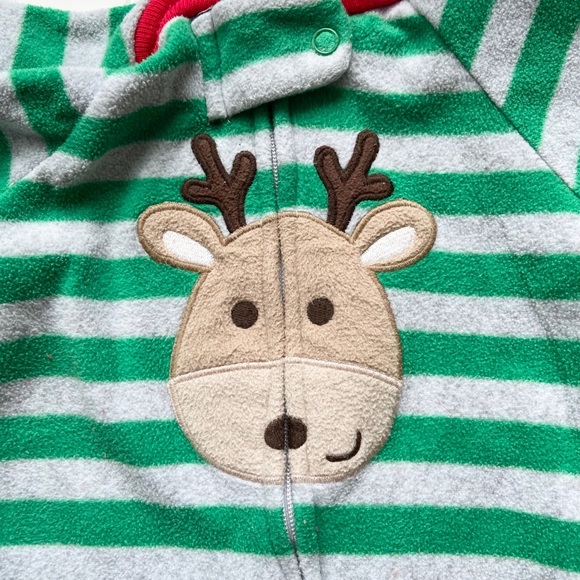 •Carter’s• reindeer fleece footed onesie - Picture 4 of 5